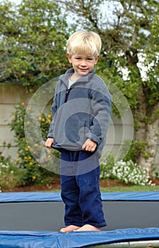 Boy on trampoline