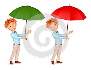 Boy with an umbrella