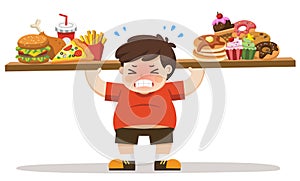 The Boy unhealthy body from eating junk food.