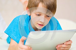 Boy using tablet