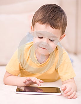 Boy using tablet