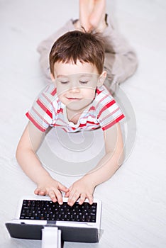 Boy using tablet