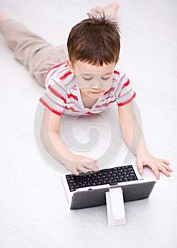 Boy using tablet