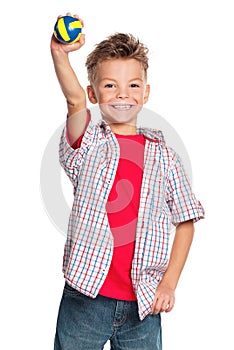 Boy with volleyball ball