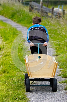 A boy and a wagon