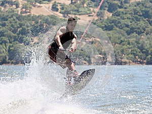 Boy Wakeboarding