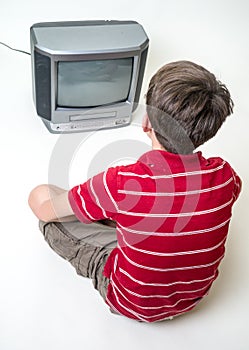 Boy watching tv
