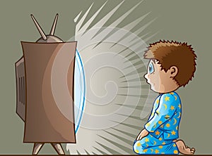 Boy watching TV