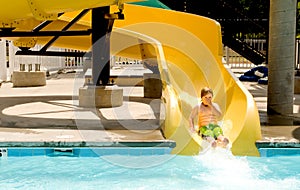 Boy on a Waterslide