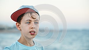 Boy wearing a cap