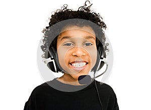 Boy Wearing Headset