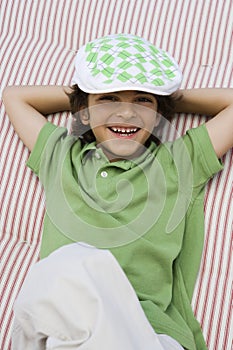 Boy Wearing Newsboy Cap photo