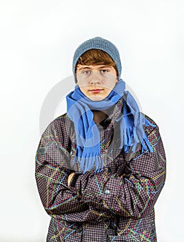Boy wearing winter clothes