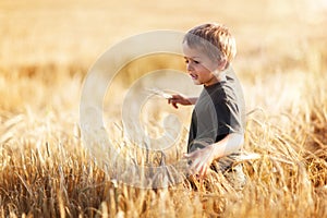 Boy in wheat field