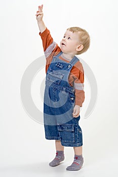 Boy on white background