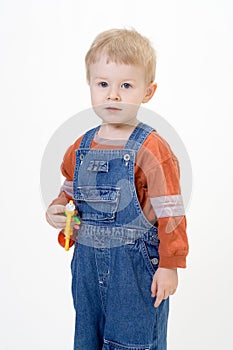 Boy on white background