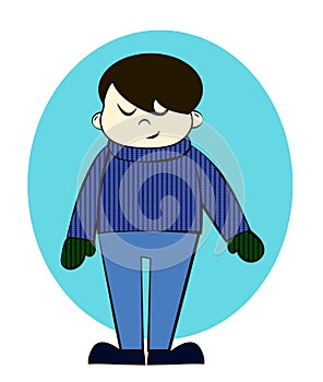 Boy in Winter Clothes Cartoon