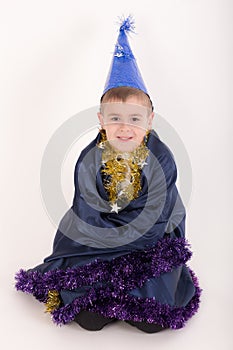 Boy in wizard clothes