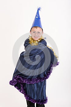 Boy in wizard clothes