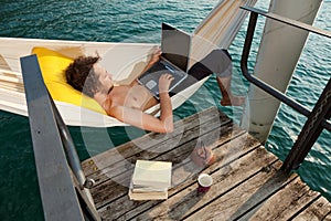 Boy working on hamaca