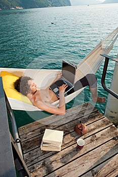 Boy working on hamaca