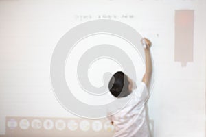 Boy writes on a whiteboard in the classroom, Jewish School, Israeli Kids, Israel