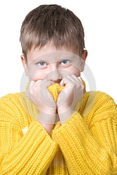 Boy in yellow sweater