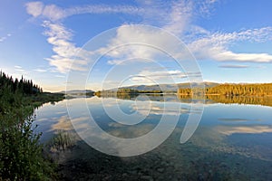 Boya Lake along Cassiar Highway, British Columbia, Canada photo