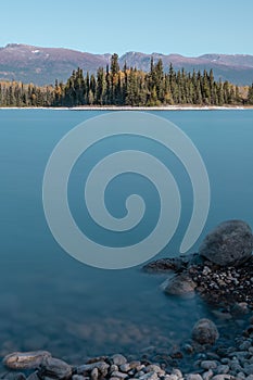 Boya Lake in British Columbia in fall photo