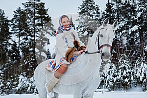 Boyar woman on horse