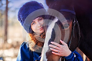 Boyar woman on horse photo