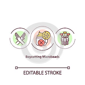 Boycotting microbeads concept icon photo