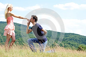 Boyfriend kiss girl hand