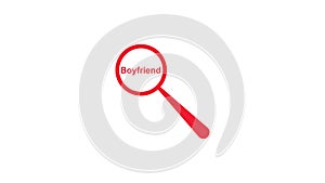 Boyfriend Text and Magnifying Glass