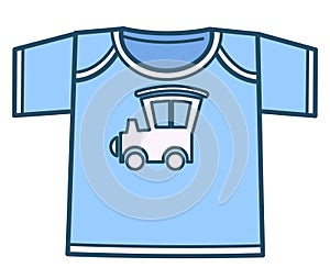 Boyish tshirt with car or locomotive, kids clothes