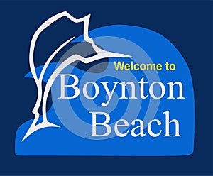 Boynton Beach Florida with blue background