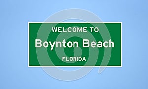 Boynton Beach, Florida city limit sign. Town sign from the USA