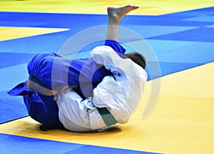 Boys compete in Judo