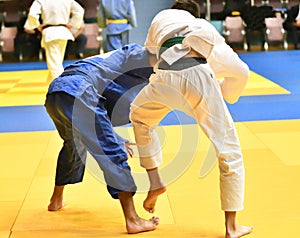 Boys compete in Judo