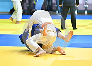 Boys compete in Judo