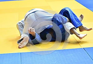 Boys compete in Judo