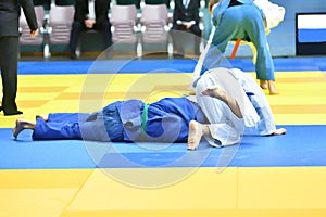 Boys compete in Judo