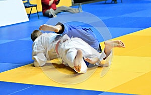 Boys compete in Judo