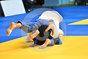 Boys compete in Judo