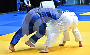 Boys compete in Judo