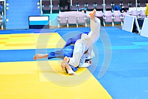 Boys compete in Judo