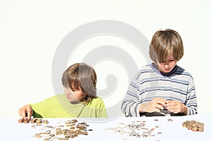 Boys counting money