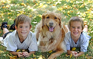 Boys and Dog