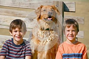 Boys and Dog