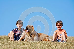 Boys and Dog